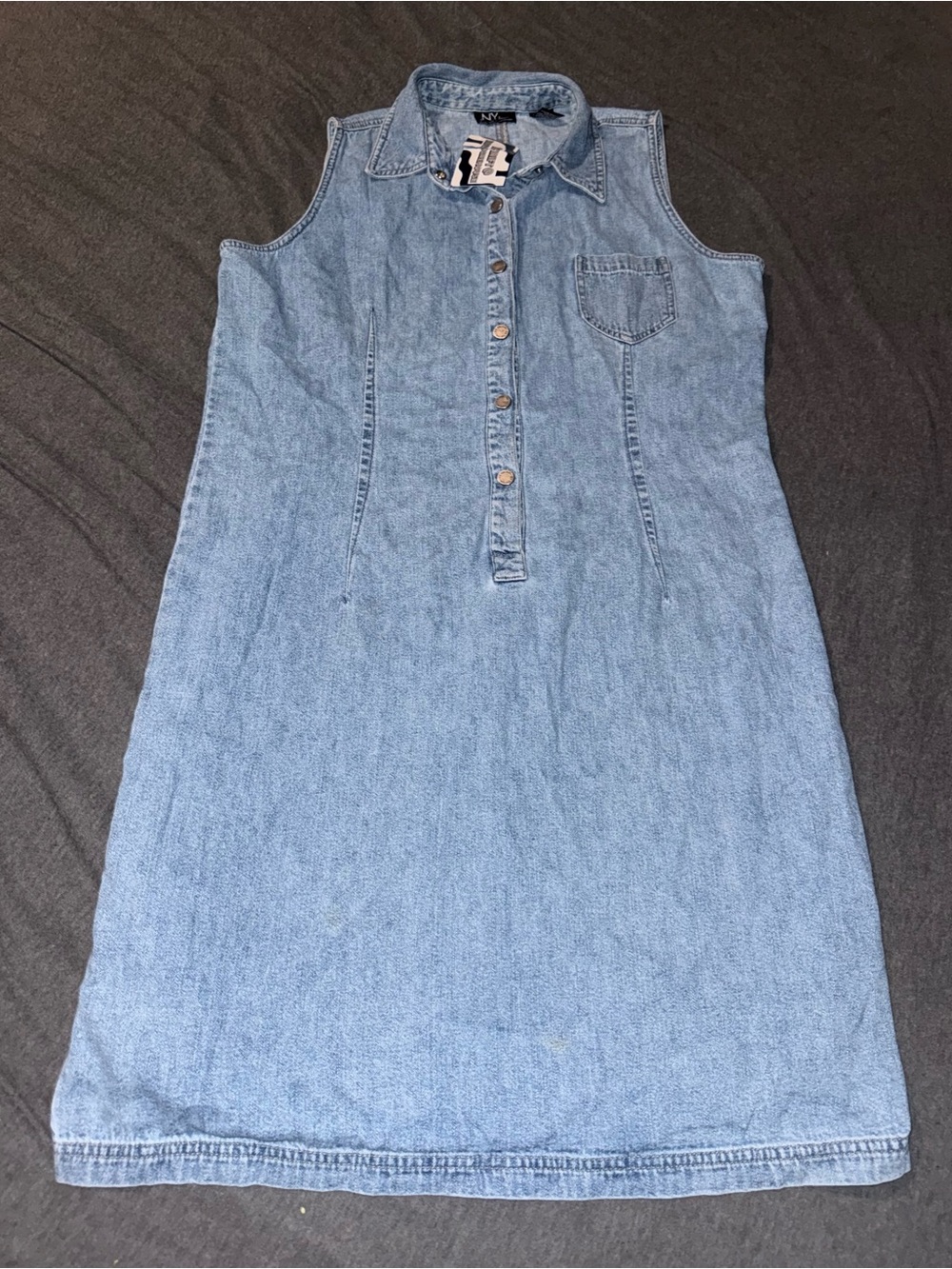 NY Jeans New York Company Sleeveless Denim Shift Dress Women’s 14